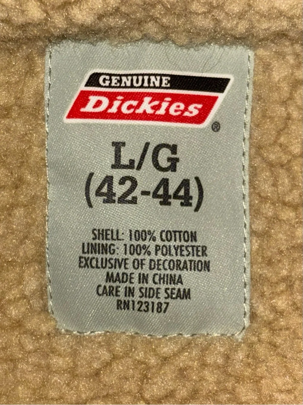 Dickies Mens Sherpa Lined Canvas Work Vest Sage Green Size L